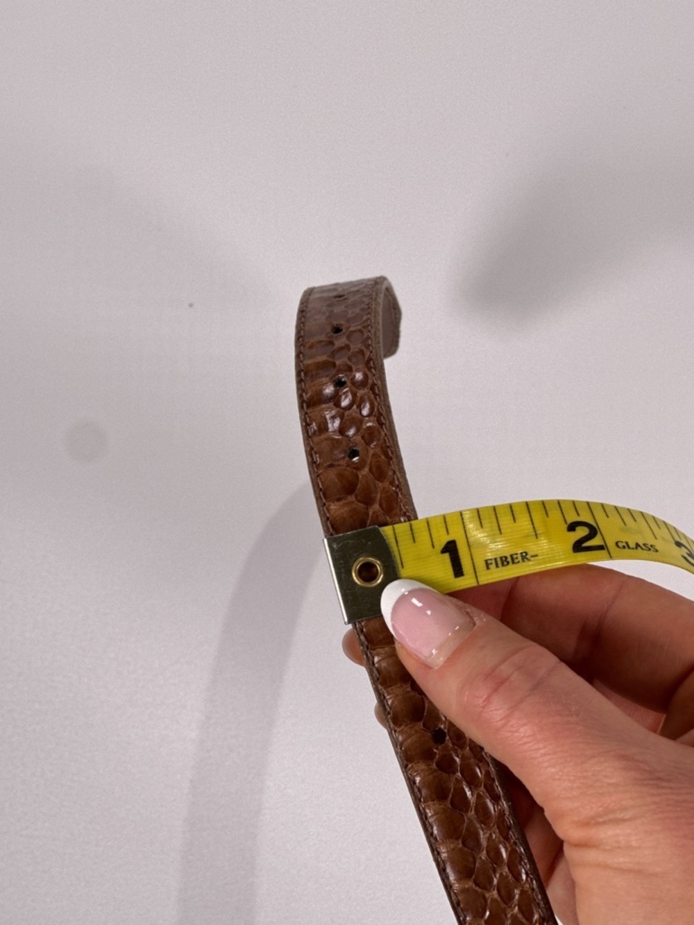 Vintage Genuine Snakeskin Belt 32 35 Brown Waist Accessory - Picture 12 of 12